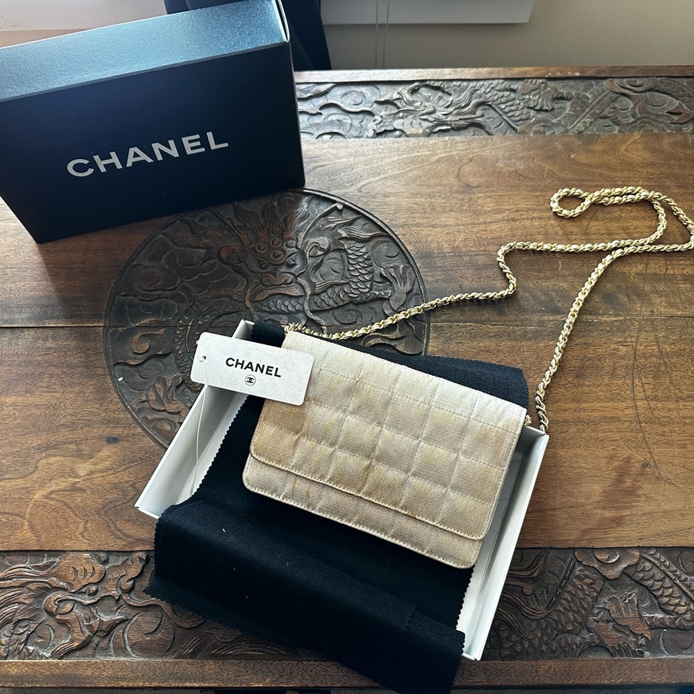 Chanel Beige Quilted Crossbody Bag